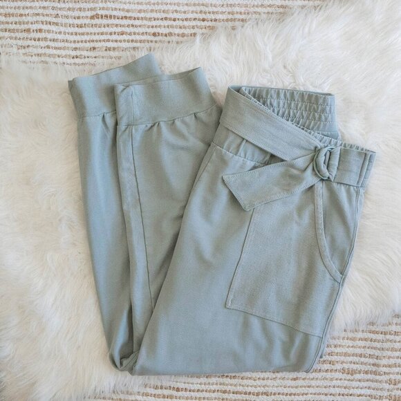 saturday sunday By Anthropologie Sydney Pants Sz XL Blue Belted Joggers - Picture 1 of 7